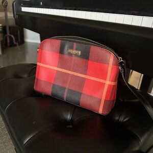 Kate Spade Red and Black Plaid Crossbody Purse!